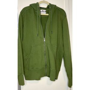 American Giant Green Zip up Hoodie Size Large